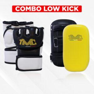 combo low kick pu guantes mma y thaipad